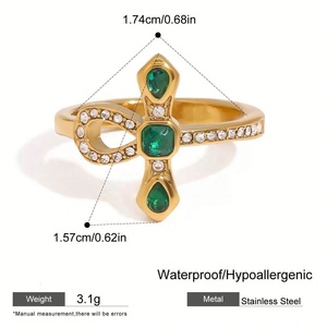 Custom Rose Gold Plated Stainless Steel Cross <b>Snake</b> <b>Ring</b> Zircon Waterproof Non-fading Luxury High-end Fashion <b>Ring</b> for Women - Product Image 6