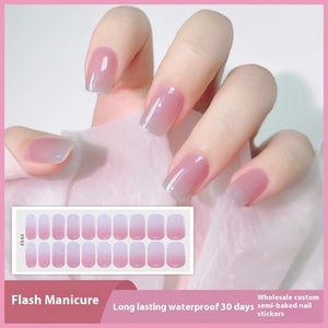 Nuevo fabricante de diseño Aurora, venta al por mayor, tira de Gelnail semicurada envuelta en pegatinas de uñas de Gel semicuradoras de acción prolongada no tóxicas - Product Image 3