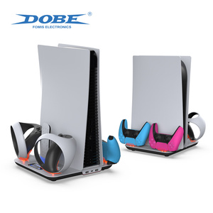 Ventilateur de refroidissement multifonction DOBE pour PS5, chargeur de manette, station de charge <span class=keywords><strong>VR</strong></span>, support vertical pour PS5/<span class=keywords><strong>Slim</strong></span>/Pro, accessoires de jeu - Product Image 1