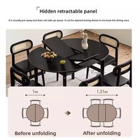 Table à manger ronde extensible en bois massif, style moderne du milieu du siècle, taille personnalisable pour hôtel, usage familial