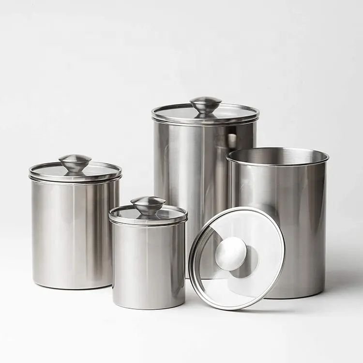 金属缶セット気密ステンレス鋼コーヒーキャニスター