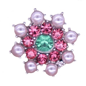 Cá Nhân Hoá Tùy Chỉnh Thời Trang Hợp Kim Kim Loại Tinh Thể Ngọc Trai Bông Tuyết Snap Nút Giày Khóa Quyến Rũ Và Mặt Dây Chuyền - Product Image 3