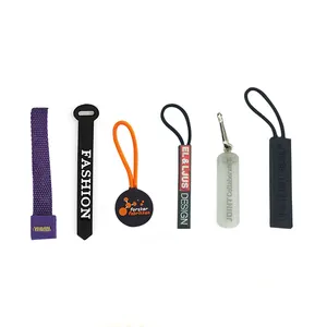 Abrigo chaqueta mochila bolsa Zip Pull personalizado 3D en relieve logo cordón lengüetas rectángulo cuadrado ovalado suave Pvc goma tirador de cremallera - Product Image 1