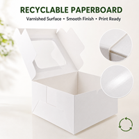 Boîtes à gâteaux blanches recyclables avec fenêtre, emballage alimentaire en papier sur mesure pour boulangerie, pâtisserie, dessert, vente en gros, directement de l'usine