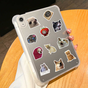 50PCS Trendy Funny meme animales expresión triste llorando gato pegatina - Product Image 4