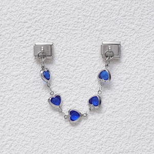 Popular Pulsera Italiana de Acero Inoxidable con Dijes de Ojo Turco Azul y Cruz, Cadena de Cuentas Italiana - Product Image 6