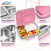 Aohea – Ensemble de boîtes à lunch en acier inoxydable de qualité 304, personnalisables en usine, pour enfants, école et famille