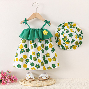 Nuovo Vestito Estivo per Bambine con Bretelle Stampato e Lavorato all'<span class=keywords><strong>Uncinetto</strong></span> Abito Casual da Principessa Senza Maniche - Product Image 1