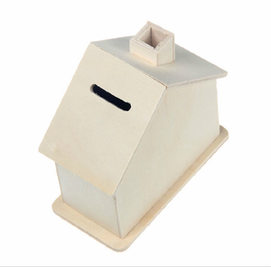 Children Original Wood Creative DIY Materials House Money <strong>Saving</strong> <strong>Box</strong> Wooden Coloring Creative Toys Money <strong>Box</strong> - Product Image 2
