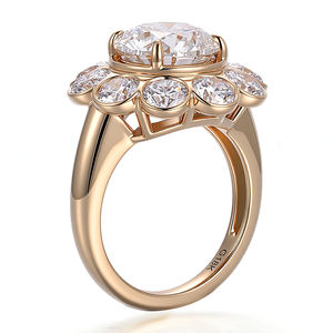 Bague en diamant de laboratoire de 3,5 carats, taille ronde, couleur DEF, or jaune massif 18 carats 14 carats, bijoux personnalisés pour mariage, fiançailles, cadeau pour femme - Product Image 3