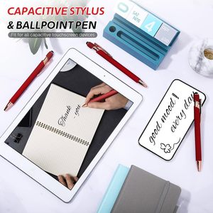 Nouveauté : Stylo à bille en métal rose doré au toucher doux, stylet pour bureau et école, écriture sur écran tactile - Product Image 3
