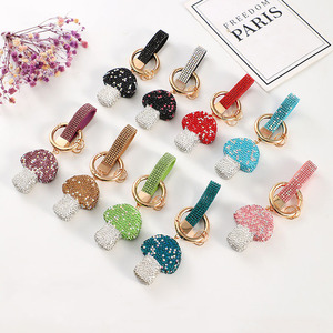 New Design Bling Crystal Mushroom Keychain Handbag Pendant Accessories Car Keychain
