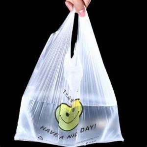 Shopping <b>Packaging</b> Heat Seal PE <b>Biodegradable</b> T-shirt Bag for Supermarket Use Customizable Sizes & Colors - Product Image 4