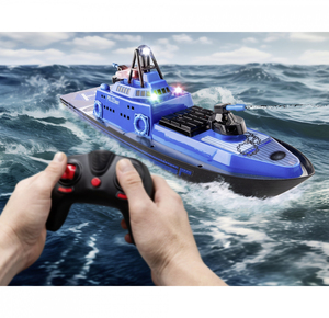 <span class=keywords><strong>Bateau</strong></span> de <span class=keywords><strong>patrouille</strong></span> RC électrique DWI 2.4G 15 KM/H <span class=keywords><strong>bateau</strong></span> RC cuirassé RC compétitif à grande vitesse avec lumières et fonction de pulvérisation d'eau - Product Image 3