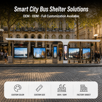 Abri de bus intelligent en acier galvanisé, personnalisé, solaire ou électrique, prix usine
