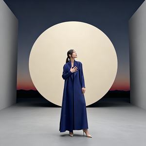 Robe Abaya en Polyester Plissée Imprimée Personnalisée de Haute Qualité pour Femmes Musulmanes, Vêtement Élégant pour Occasions Spéciales - Product Image 2