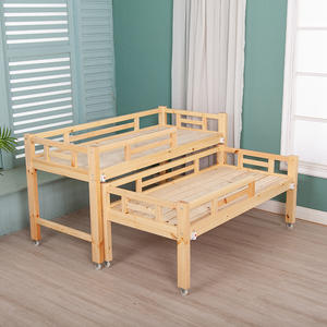 Moderno letto a castello a tre strati convertibile in legno di pino massiccio con cassetto per uso Nap asilo 1.2m età 2-6 - Product Image 4