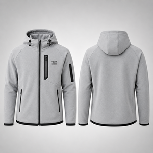 Chaqueta de Forro Polar Térmico OEM para Hombre, Sudadera con Capucha Transpirable, Ropa Deportiva Personalizada - Product Image 2