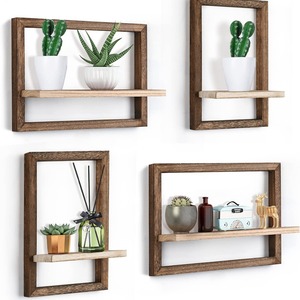 Étagère murale créative en bois pour photos, pour la maison, étagère murale <span class=keywords><strong>de</strong></span> rangement pour salon, étagère décorative en bois pour chambre à coucher - Product Image 1