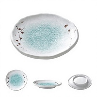 Ensemble d'assiettes rondes en mélamine 10" 12" en plastique de qualité alimentaire, grand plat de service, assiette à pizza, assiette à steak, plateau empilable pour restaurant