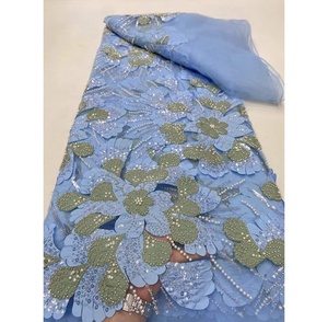 Toplace, gran oferta europea y americana, tela <span class=keywords><strong>de</strong></span> encaje <span class=keywords><strong>de</strong></span> tul Floral suave <span class=keywords><strong>de</strong></span> alta calidad para <span class=keywords><strong>vestidos</strong></span> <span class=keywords><strong>de</strong></span> boda, vestido <span class=keywords><strong>de</strong></span> mujer <span class=keywords><strong>de</strong></span> 5 yardas - Product Image 4