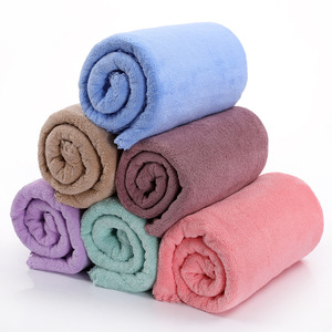 Toalla de baño de lana coralina, 70x140cm, de secado rápido, color sólido, para uso doméstico - Product Image 1