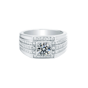 <span class=keywords><strong>Dimo</strong></span> Bague de fiançailles en moissanite de classe D 1 carat pour homme en argent sterling S925 avec motif de pierre classique Bijoux classiques - Product Image 2