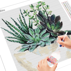 Paisaje 5D DIY diamante pintura plantas verdes diamante pintura bonsái planta en maceta diamante bordado hogar Decoración ilustraciones regalos - Product Image 2