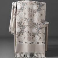 Nouveau châle long en cachemire pour homme, chaud et respirant, broderie florale, multicolores, sensation de luxe, franges