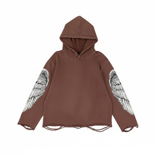 Sudaderas con Capucha para Hombre Estilo Streetwear, Precio al por Mayor, 100% Algodón, Invierno, Diseño Desgastado, Estampado Personalizado, Bolsillo Bordado - Product Image 1