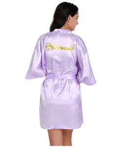 Robes de demoiselle d'honneur <span class=keywords><strong>en</strong></span> feuille d'or 20 couleurs <span class=keywords><strong>Kimono</strong></span> <span class=keywords><strong>court</strong></span> <span class=keywords><strong>en</strong></span> <span class=keywords><strong>soie</strong></span> pour fête de mariage Cadeaux de demoiselle d'honneur d'été légers avec satin (S-2XL) - Product Image 1