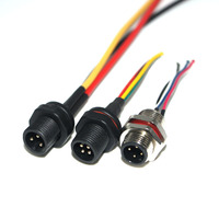 Connecteur de câble de panneau M12 2, 3, 4, 5, 6 broches, montage avant/arrière, adaptateur étanche, prise pour équipement mécanique