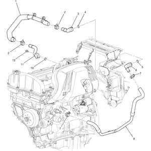 ชุดประกอบท่อทางเข้าฮีตเตอร์ 12619219,12564053 สำหรับ GMC Canyon Hummer H3 H3T Chevrolet Colorado เครื่องยนต์ 3.5L และ 3.7L - Product Image 2