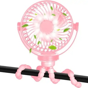 Ventilateur portable rechargeable par USB avec pince trépied flexible, alimenté par batterie, pour voiture, utilisation extérieure, petit ventilateur pour poussette - Product Image 2