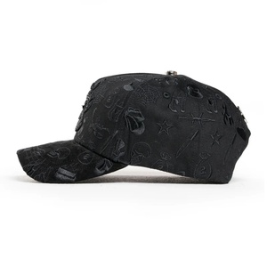Gorras Personalizadas de 5 Paneles de Gamuza con Diseño de Estrella de Diamantes de Imitación y Letras en Relieve - Product Image 3
