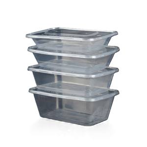 Boîte à lunch domestique Récipient de conservation en plastique Boîte à lunch jetable de qualité alimentaire Boîte à emporter rectangulaire carrée transparente - Product Image 3