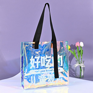 Bolso de mano de PVC impermeable con patrón de dibujos animados y Asa de cuerda para Compras de moda - Product Image 4