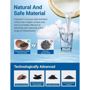 Cartouche de filtre à eau Cobectal 36311, paquet de 2, pour systèmes de robinets Brita, usage domestique - Product Image 5