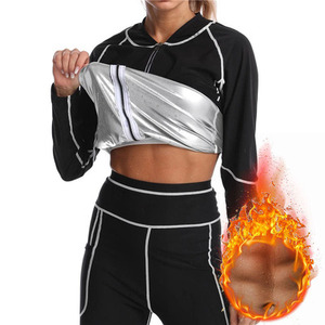 Camiseta de Neopreno <span class=keywords><strong>para</strong></span> Mujer, <span class=keywords><strong>para</strong></span> Sudar y Perder Peso, Chaqueta de Sauna, <span class=keywords><strong>Traje</strong></span> de Entrenamiento, Ropa Deportiva Larga, Top y Pantalones Quemadores de Grasa - Product Image 3