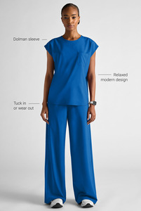 Ensemble de tenue médicale extensible pour <span class=keywords><strong>femme</strong></span>, uniforme médical à manches courtes avec <span class=keywords><strong>pantalon</strong></span> de jogging, vêtements de travail élégants pour salon de beauté et clinique dentaire - Product Image 6