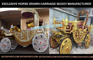 Carruaje Clásico Personalizado de Color, Carroza de Lujo con Diseño de Caballos, Decoración Moderna Ligera de Metal y Madera para Eventos, Elegante Buggy DST - Product Image 3