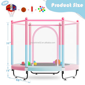 <span class=keywords><strong>Trampoline</strong></span> rond pour enfants Zoshine avec filet de sécurité, panier de basket et fosse à balles, tapis de saut sécurisé pour le plaisir actif en intérieur des enfants - Product Image 5