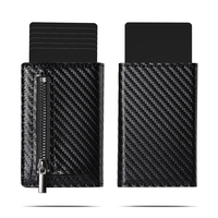 CASEKEY Portefeuille magnétique en cuir avec protection RFID, porte-cartes, porte-monnaie, portefeuille à trois volets en cuir