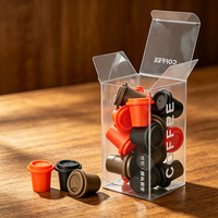 Scatole di Imballaggio Quadrate in PVC PET Personalizzate con Design in Rilievo, Rivestimento UV, per Caffè, Spezie, Succhi, Tè, Bevande, Contenitori in Plastica