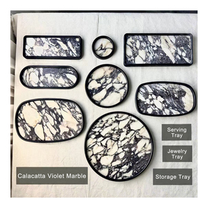 Placa de servicio de mármol Natural, bandejas de servicio de lujo, decoración de Vanity, bandeja de piedra para joyería, Viola, Bulgaris, nórdico, OEM - Product Image 1