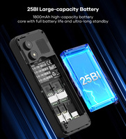 Téléphone à clavier physique 2G GSM avec 4 emplacements pour cartes SIM, amplificateur de signal 25BI, batterie longue durée 1800 mAh, idéal pour le travail
