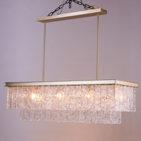 Vente en gros d'usine, éclairage d'intérieur, décoration, maison, lustres en verre ondulé de luxe, luminaires suspendus, installation facile