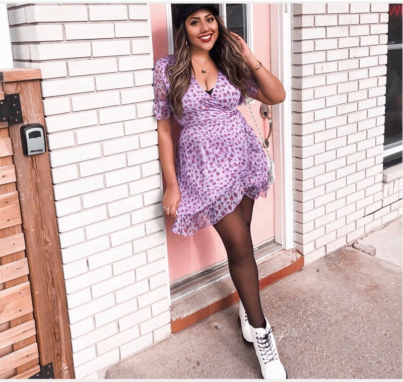 Shop Our Women's Lilac Floral Wrap Dress - Elegant & Boho