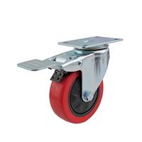 Roue pivotante de 4 pouces avec frein, roue en polyuréthane |   pour la mobilité des chariots et des déambulateurs |   Chariot et équipement |   Vente en gros
