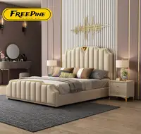 King Size Leather Bed Set, Luxury Bedroom Beds